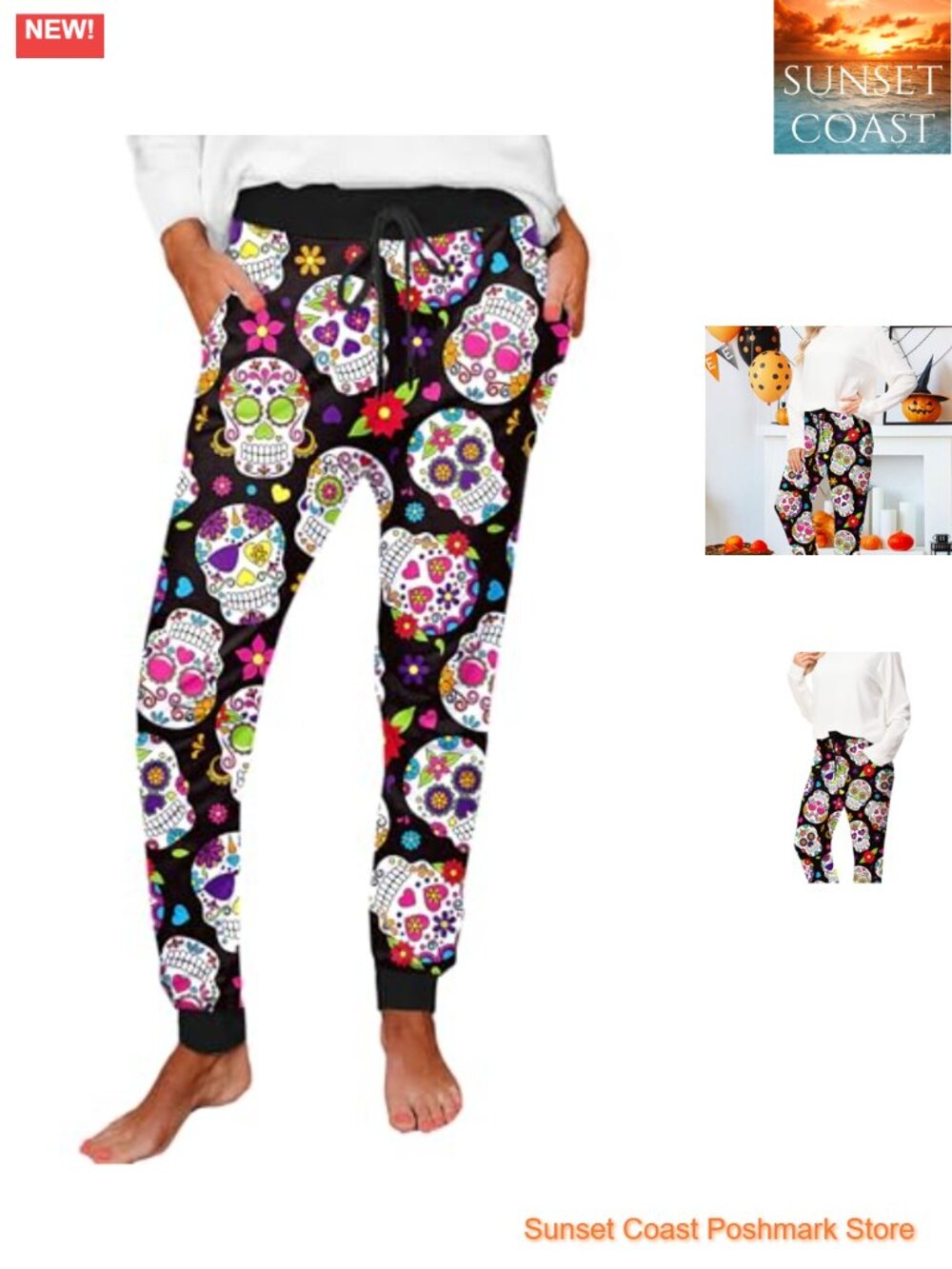 Women's Christmas Pajama Pants Elastic Waist Xmas PJ Pants with Pockets
